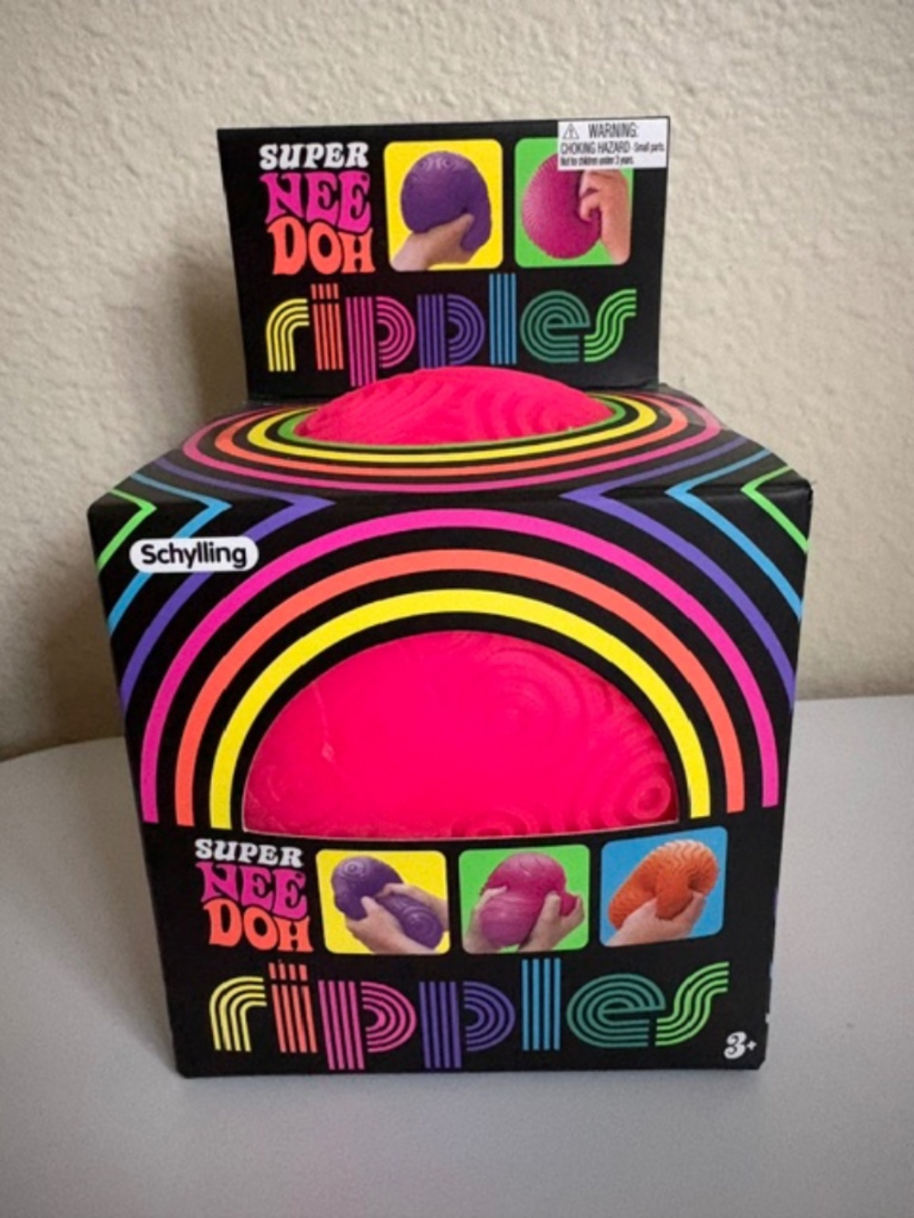 Pink Super NeeDoh Ripples XL Textured Squishy Giant Squishy Sensory Toy